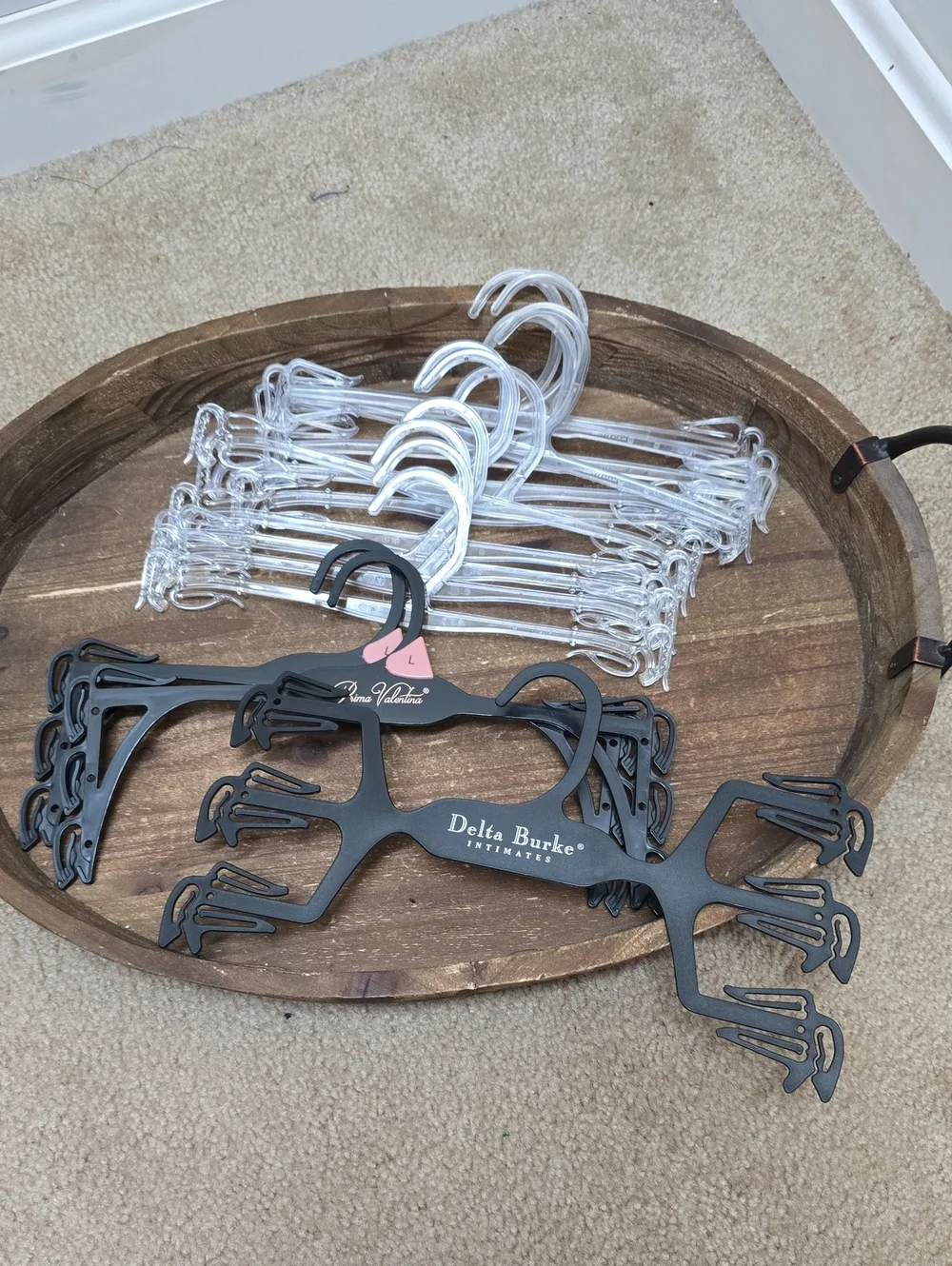 Set of Hangers in Black & Clear - Tray Not Included